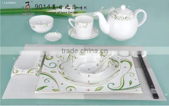 15PCS fine bone china flower surface ceramic dinnerware/tableware set