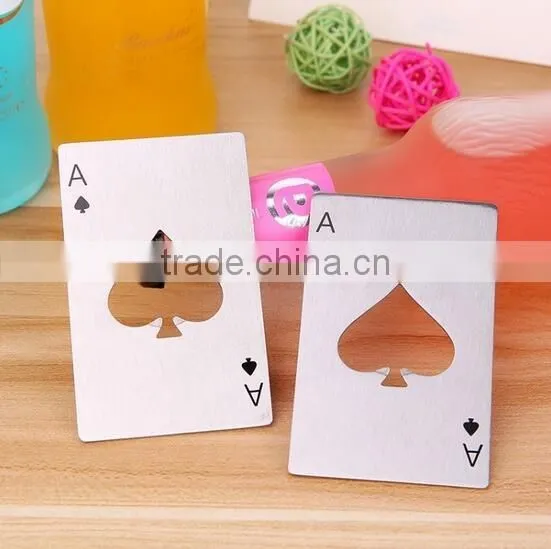 wholesale metal stainless steel poker shape beer bottle opener