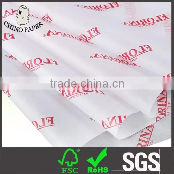 White logo printed on white tissue paper for luxury gift wrapping