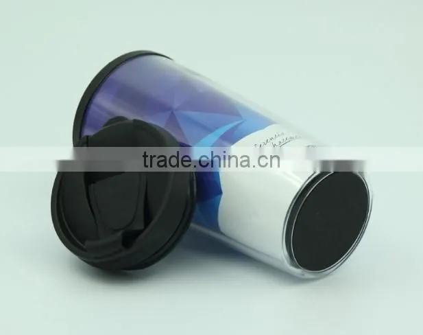350ml paper inserted double wall Plastic thermos mug