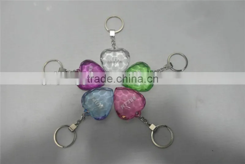 2016 hot sale make in china heart shape acrylic keychain keyring
