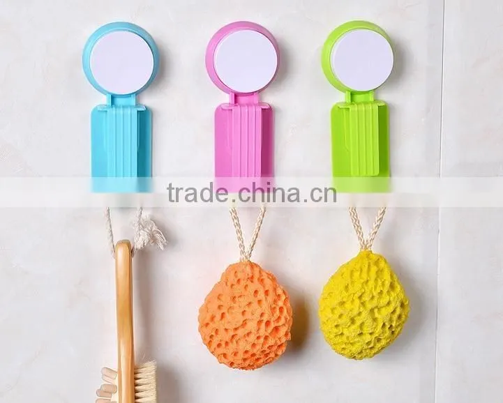 Vacuum suction cup kitchen and bathroom plastic basin hook/shelf/holder