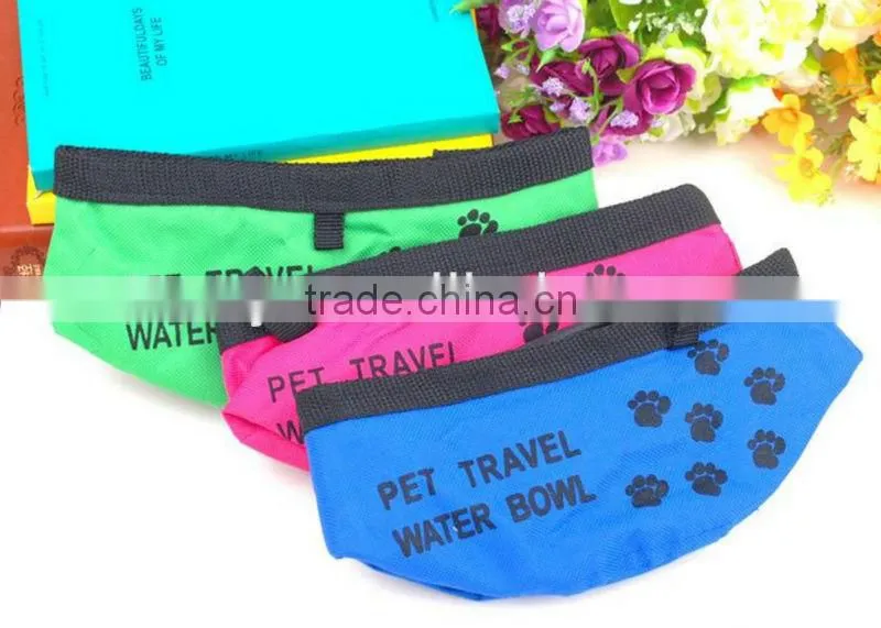 Folding Waterproof Nylon Pet Travel water Bowl
