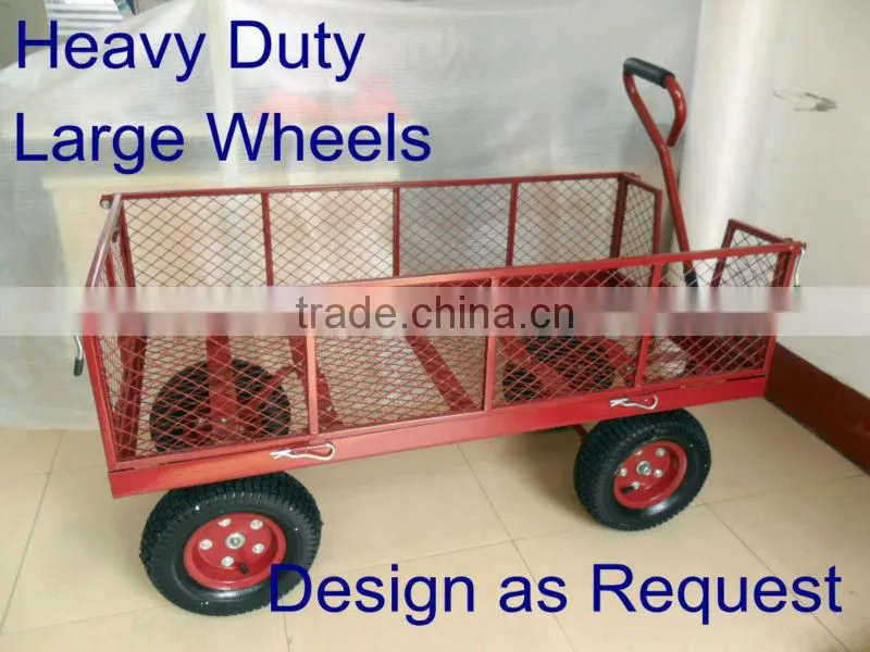 Steel Mesh Garden Wagon Cart
