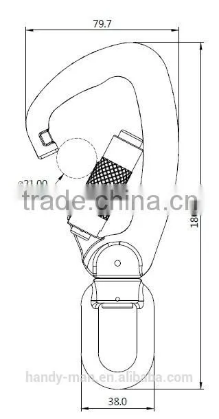A304KTL Aluminum Swivel Load Indicator Snap Twist Lock Hook