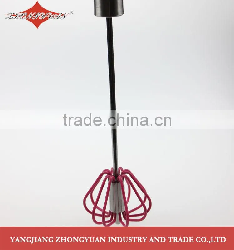 stainless steel handle slicone rotary egg beater