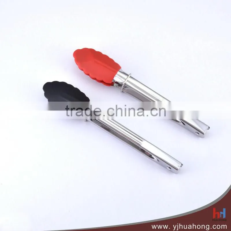 Mini Silicone Food Tongs For Snack With Stainles Steel Handle (HFT-S07DB)