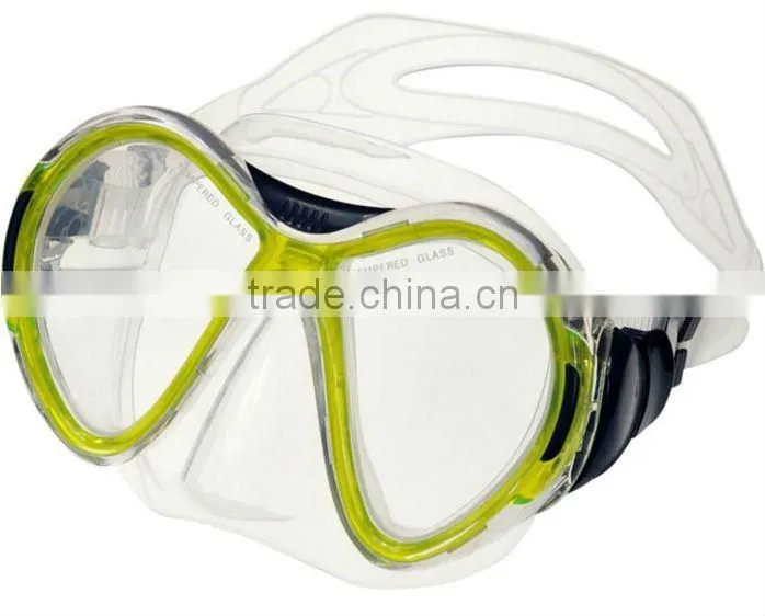 Silicone and PVC diving mask snorkel fins scuba triple set