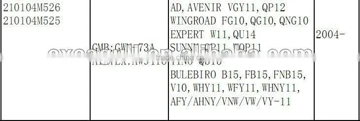 high quality 210104M526 auto water pump