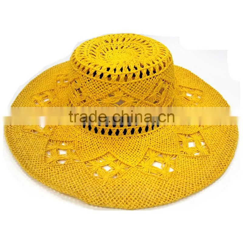 Ladies Wide Brim Straw Beach Sun Hat and Summer Hat