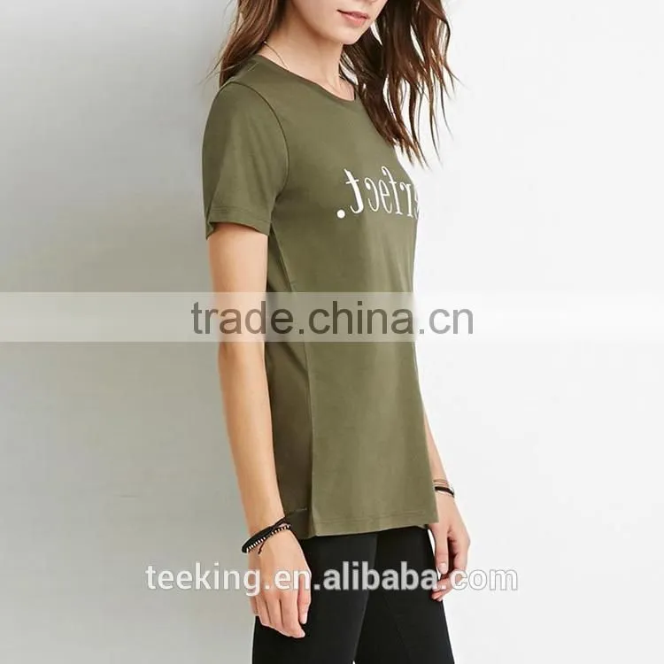 OEM factory cotton printing custom women t shirt design