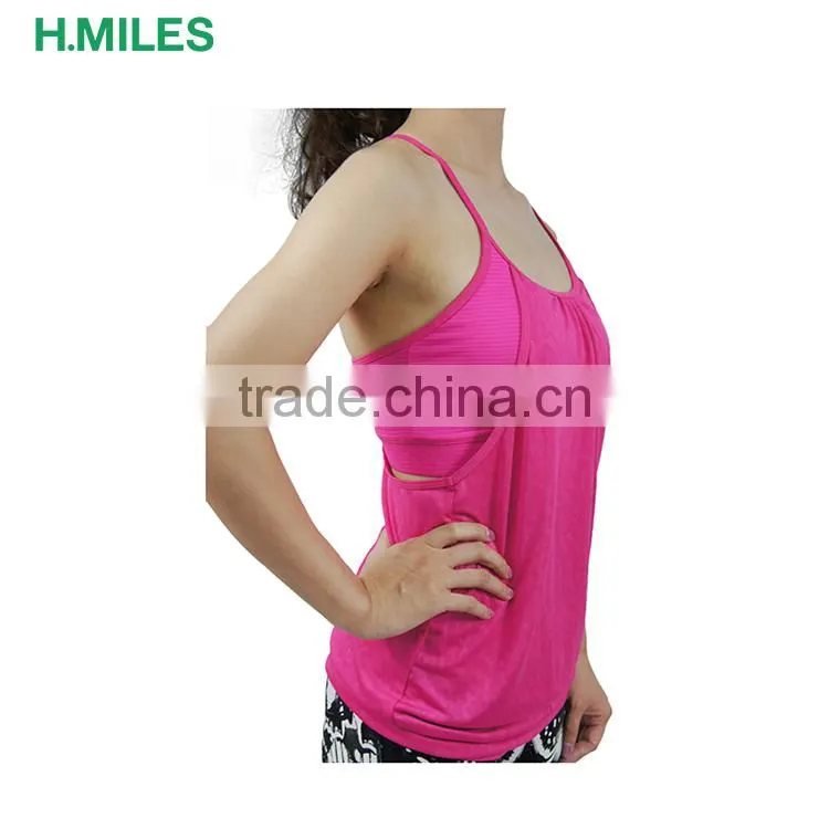 Slim Fitting Fitness wear tank top Ladies Gym Singlets/women yoga Vest