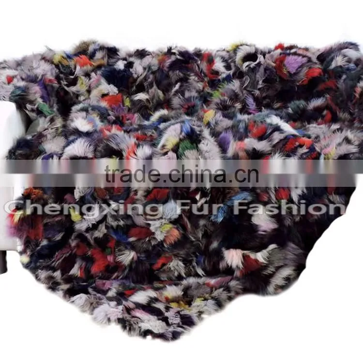 CX-D-51 Competitive Price New Design High Quality Real Fox Fur Blanket Wholesale Blanket