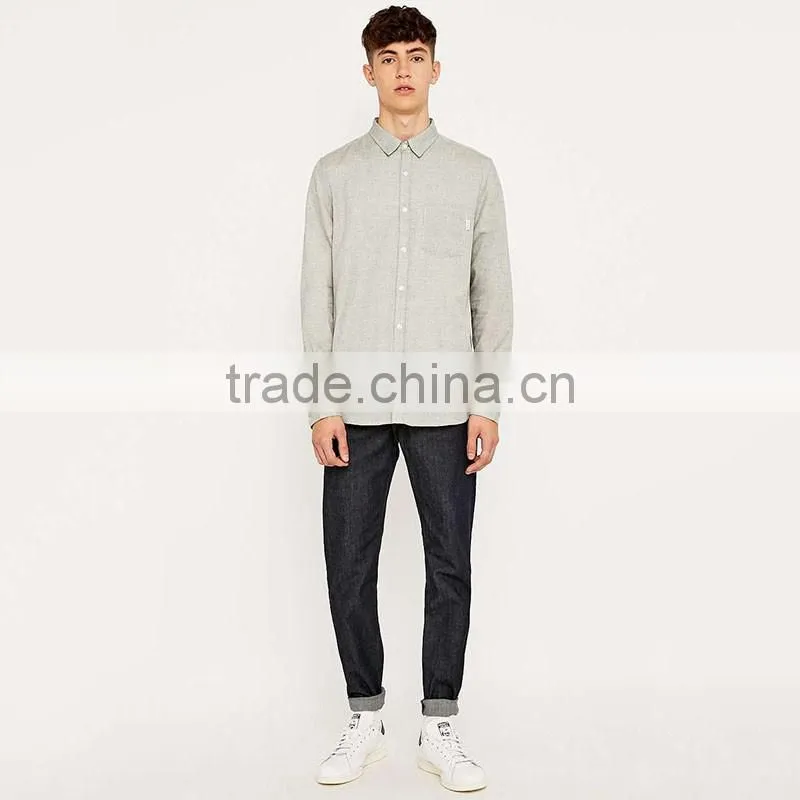 Wholesale 2016 new style casual long sleeve linen slim fit shirts for men