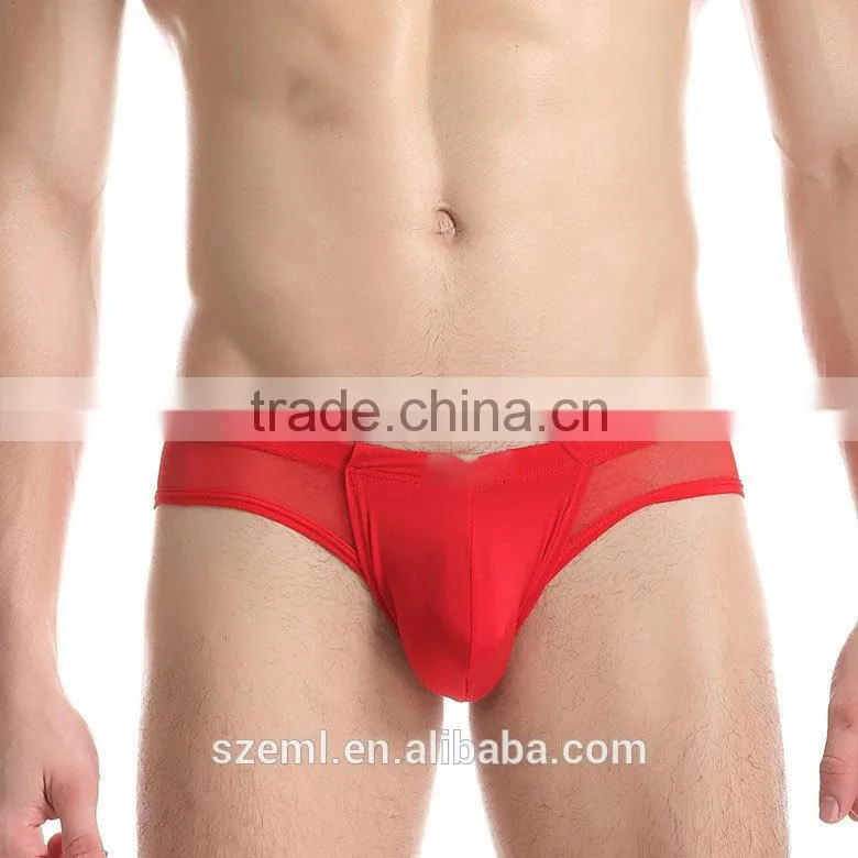 Mens sexy transparent breathable mesh boxer brief