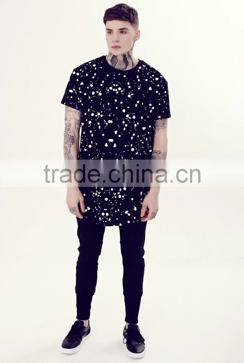 sublimation mens longline t shirt, men's elongated t shirt wholesale