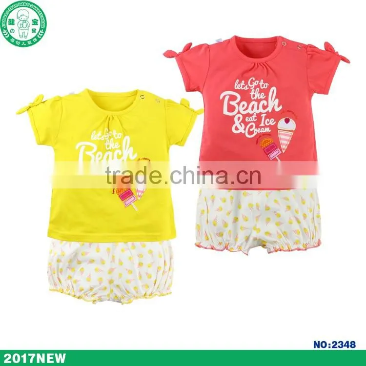New arrival toddler summer outfits set fancy baby girl clothing sets