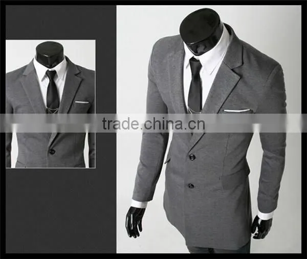 2016 latest european style velvet trendy business long blazer suit for man