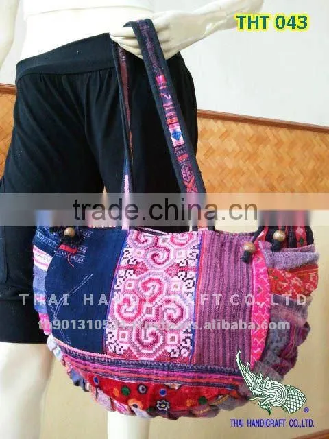 Thai Embroidered HMONG Hill Tribe Tote Hand Bag
