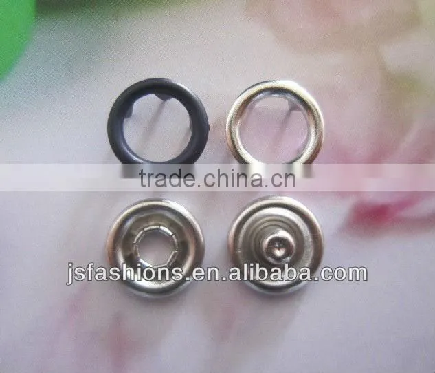 24 Colors brass material baby ring style prong snap button, four parts fasteners, 7.5mm, 9.5mm, 10.5mm, 11.5mm JS-CR-89