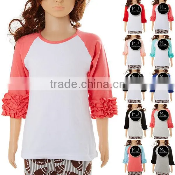 Wholesale Kids tshirts Ruffle Raglan Kid Clothing