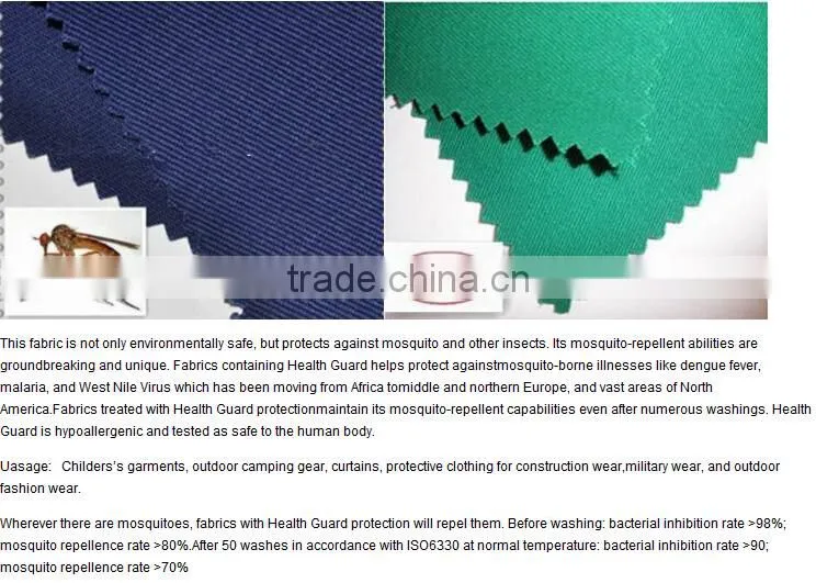 Military use anti mosquito treated fabric