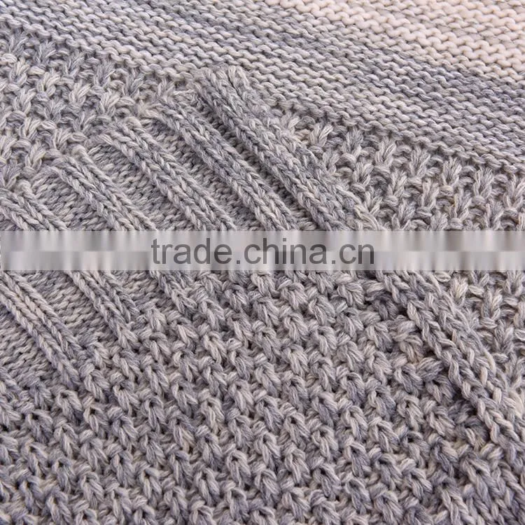 100% acrylic very warm super soft low price knitted blanket