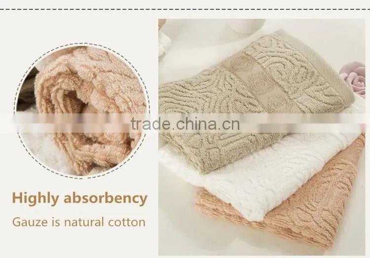 custom emboss logo hotel bath face hand towel