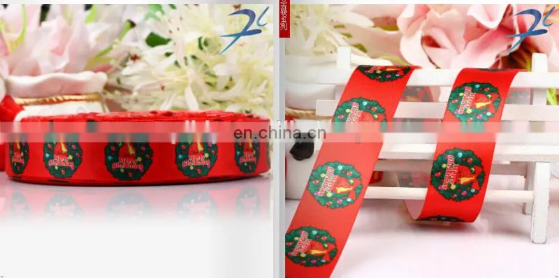 hot sell stock printed christmas ribbon