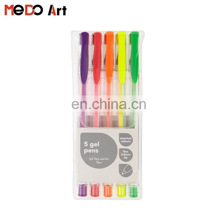 Hot Sales Free Samples Gel Ink 100 unique colors glitter gel pen set for Kids