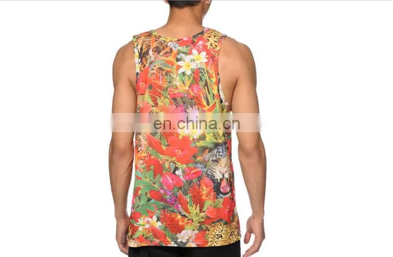 Men's dye racer back sublimation tank top wholesale men