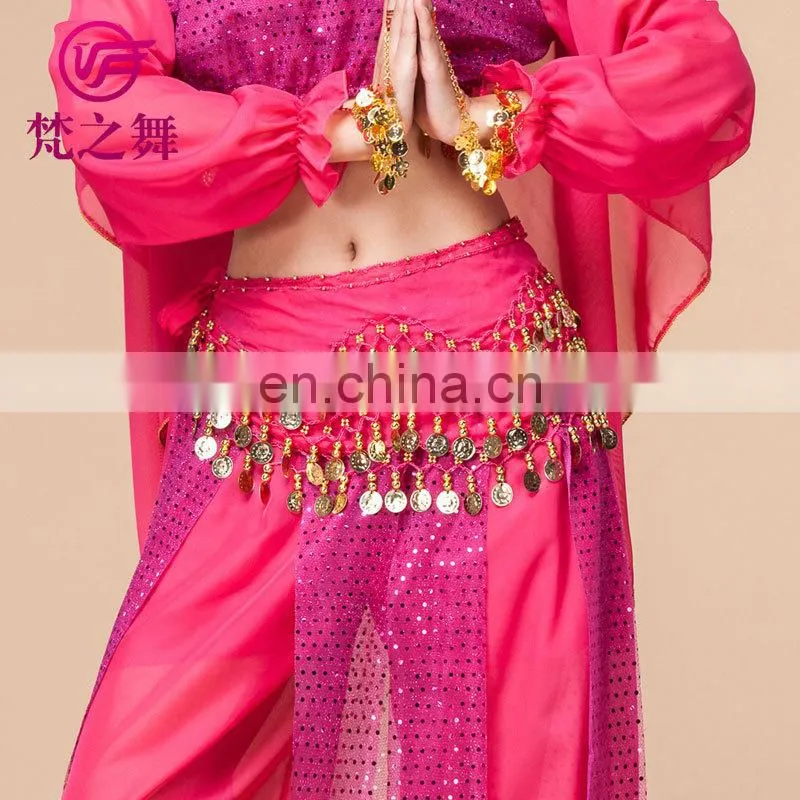 Cheap chiffon 128 coins belly dance hip scarf belt with gold coins Y-2012#