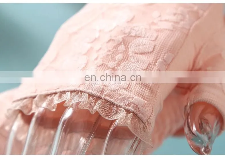 Llittle Ladies pink Lace glove for Masquerade cosplay glove