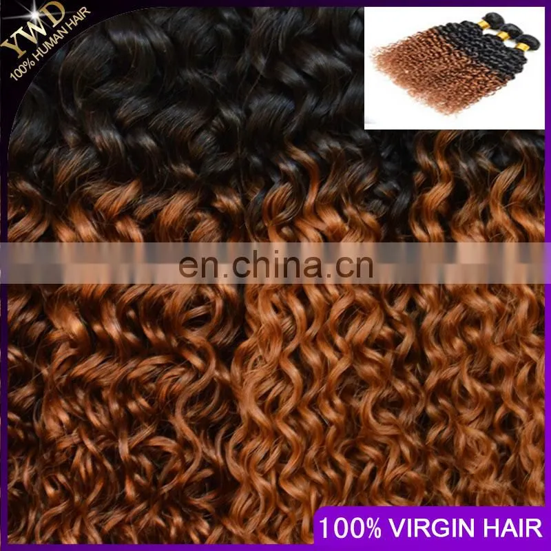 8A 3 bundles 1B 30 peruvian virgin hair ombre weave cheap ombre peruvian kinky curly virgin hair ombre hair extensions two tone