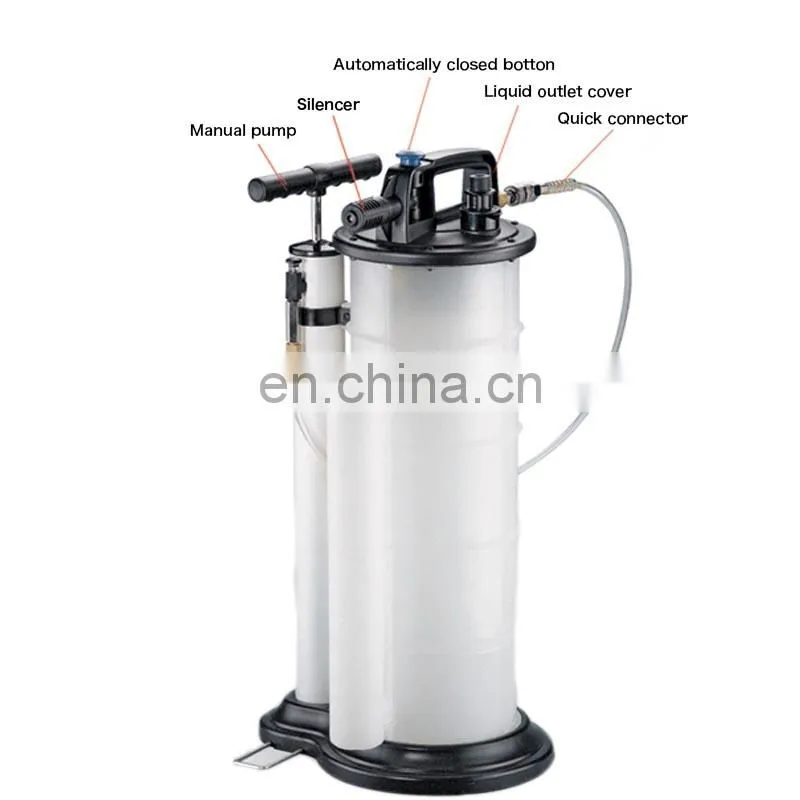 Car Engine Oil Change Fluid Extractor, 9 L Manual & Air Pneumatic Vacuum Fluid Transfer Pump Extractor