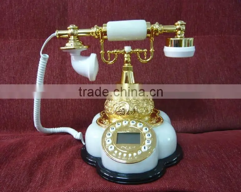 white jade antique telephone with caller id display
