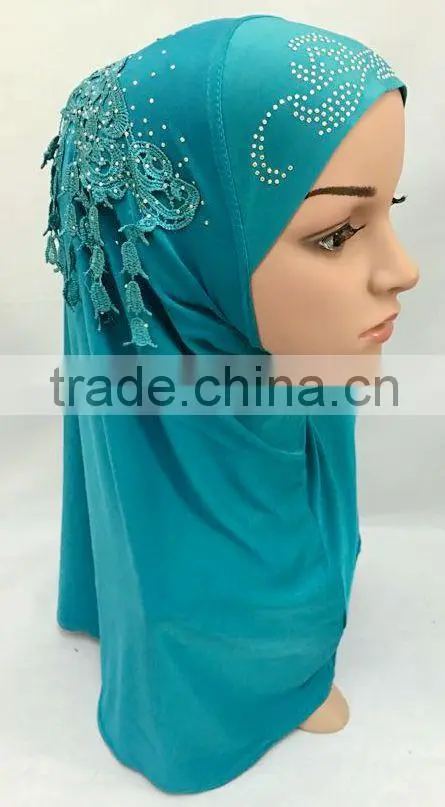 Fashion merly adult hijab Applique islamic turban 12colors