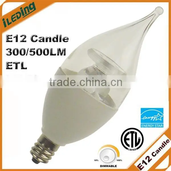 Dimmable ETL E12 LED Candle Light Bulb