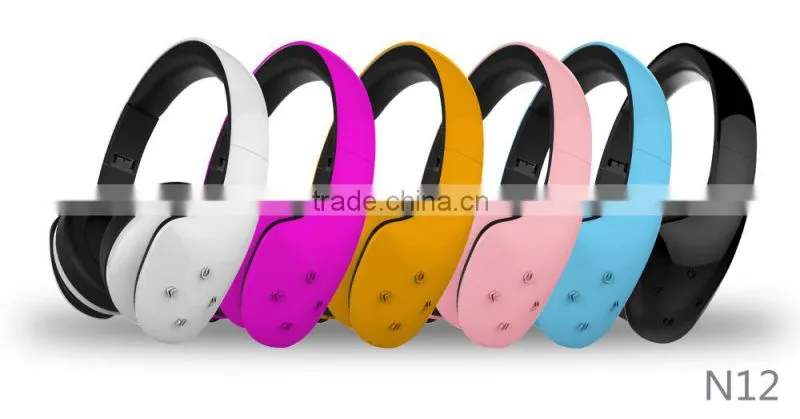 Portable Stereo wireless bluetooth headphone noise cancelling/bluetooth headphone with invisible mic