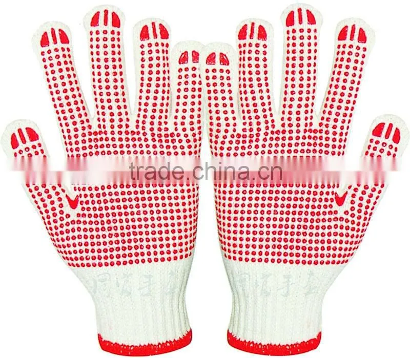 pvc dotted cotton gloves,cotton dotted gloves,dotted gloves