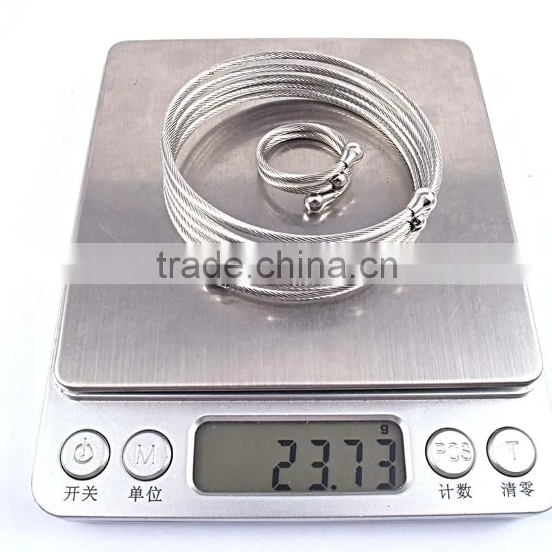 2016 hot new arrivals bangles stainless steel wire multilevel bracelet jewelry sets