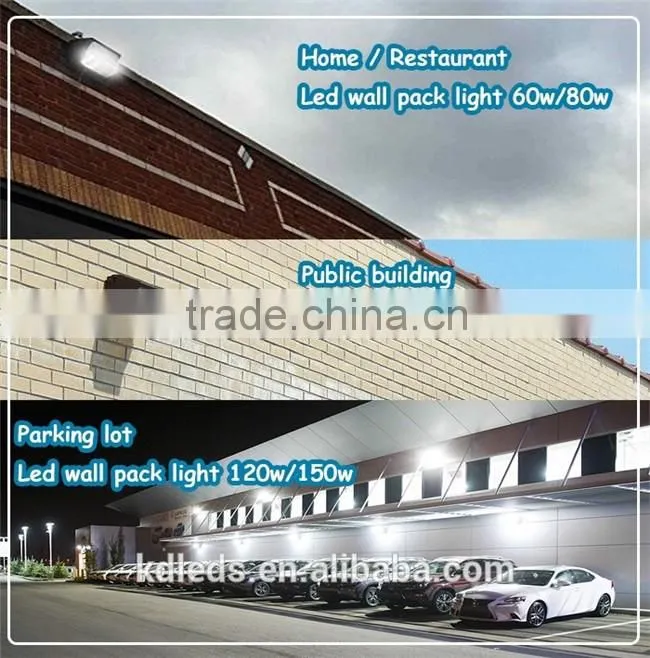 5 years warranty photocell 30w 60w 80w 100w 120w etl dlc led wall pack light