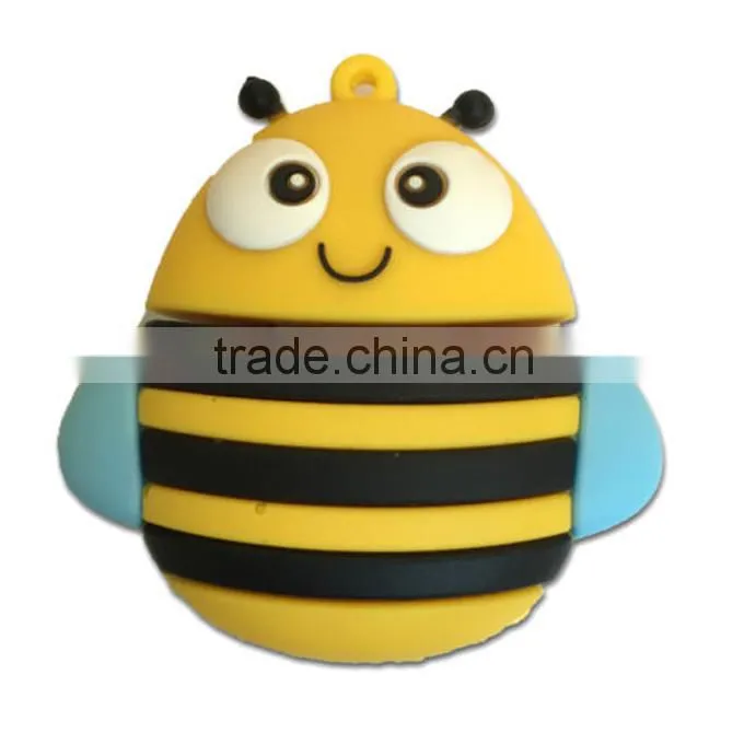Nice shape Promotion gift Gelbe Biene PVC cartoon pen drive 8GB
