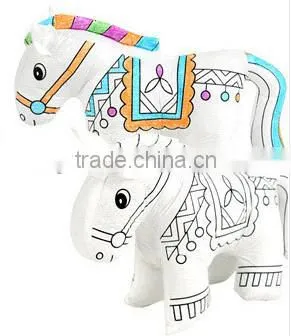 DIY plush horse/ painting toys/washable plush painting toy