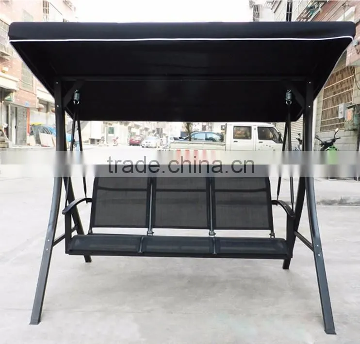 Luxury Leisure Wrought Iron Indoor Swing Chair With Stand 3 Seat Chair Swing