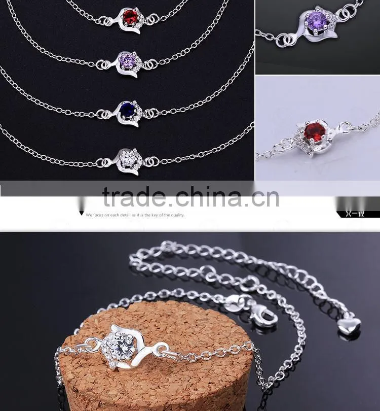 New Style Christmas Gift Eco-friendly Copper Children Silver Foot Chain