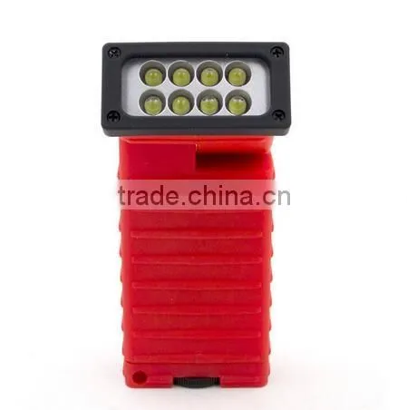 2015 Head foldable 8 LED Small Magnetic Work light With Clip