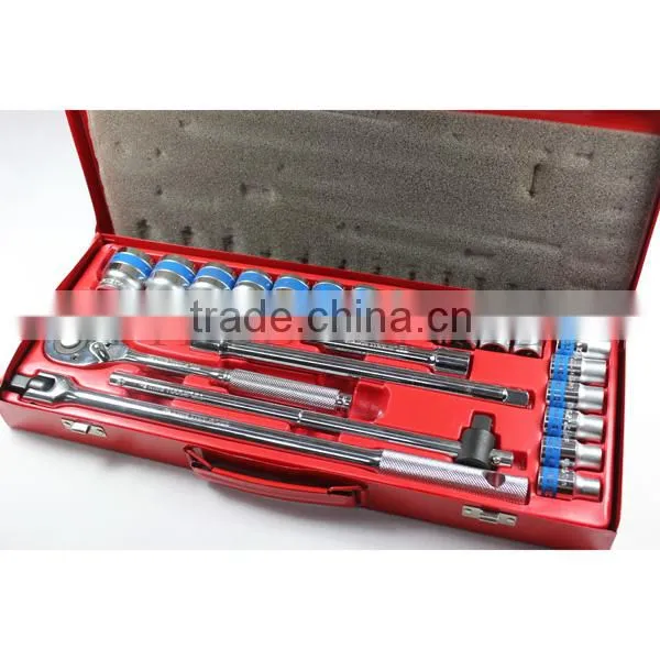 24PCS 1/2" metal box socket set 4024AAM GS KING TOOLS made in china