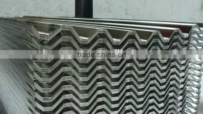 Corrugated zinc plating sheet
