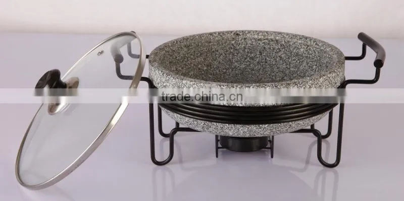 Granite stone steam cooker pot with frame stone cookware